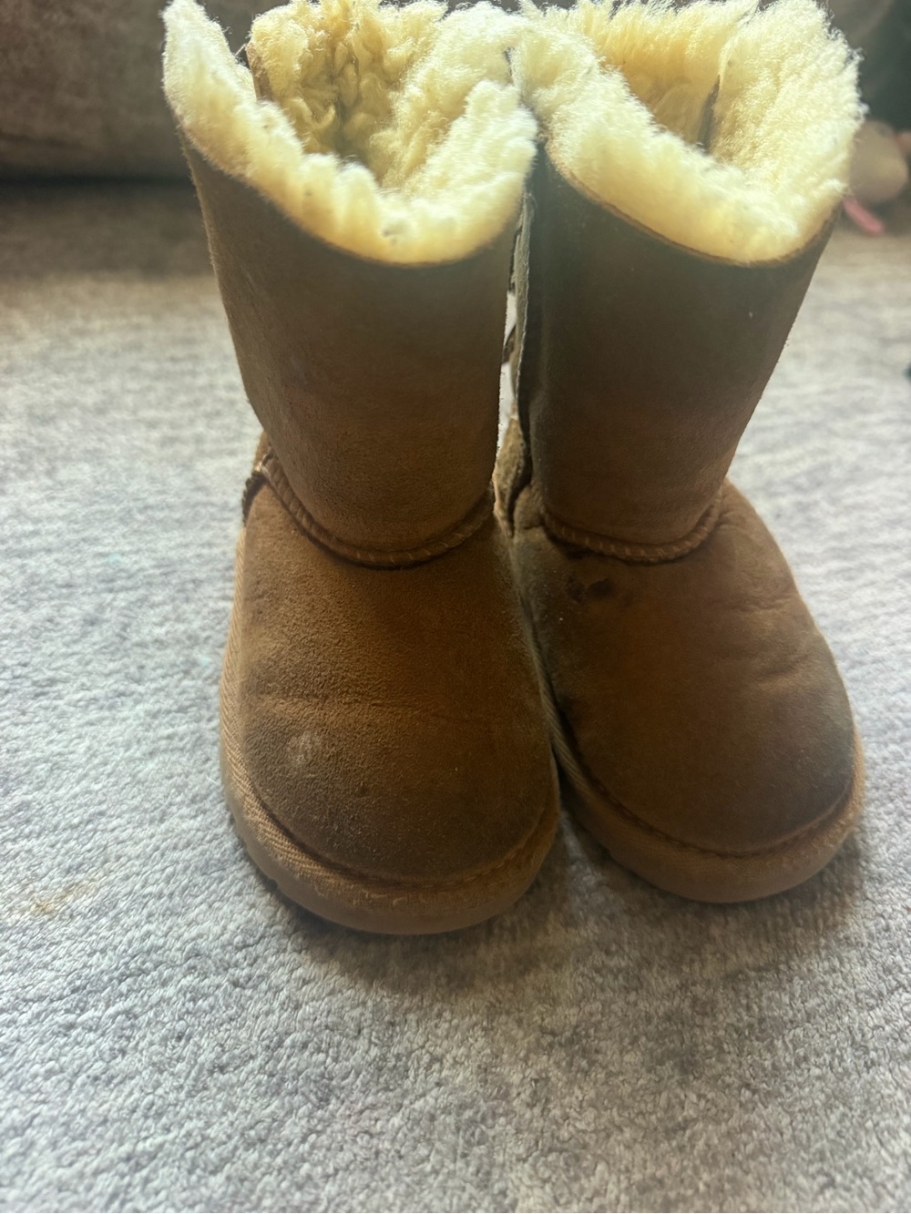 UGG Kids Chestnut Suede Shearling Boots